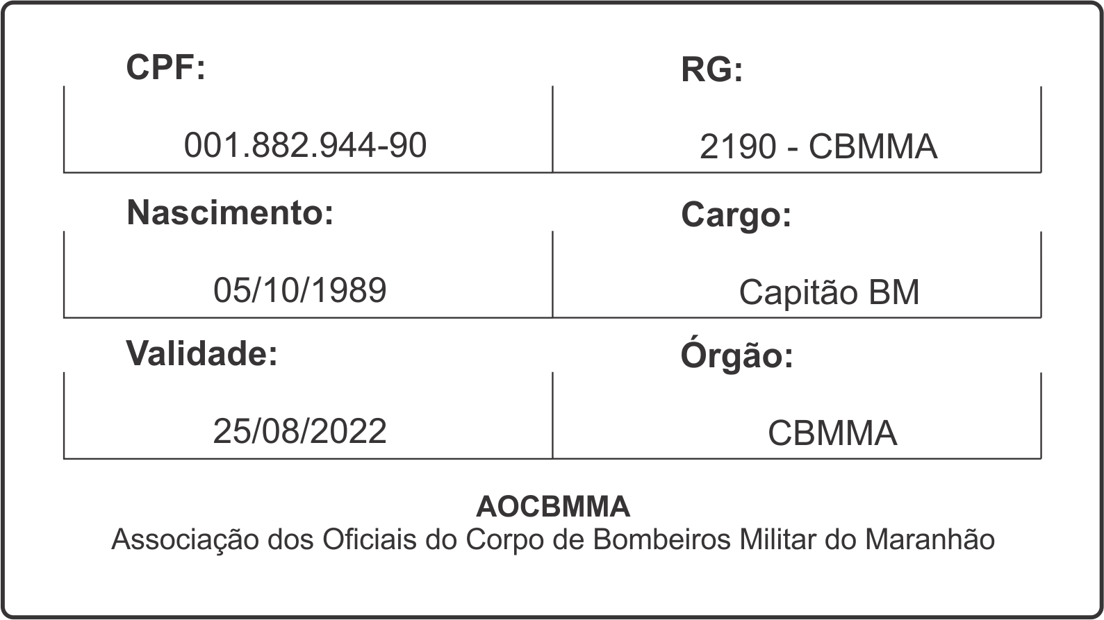 carteira do sócio - frente